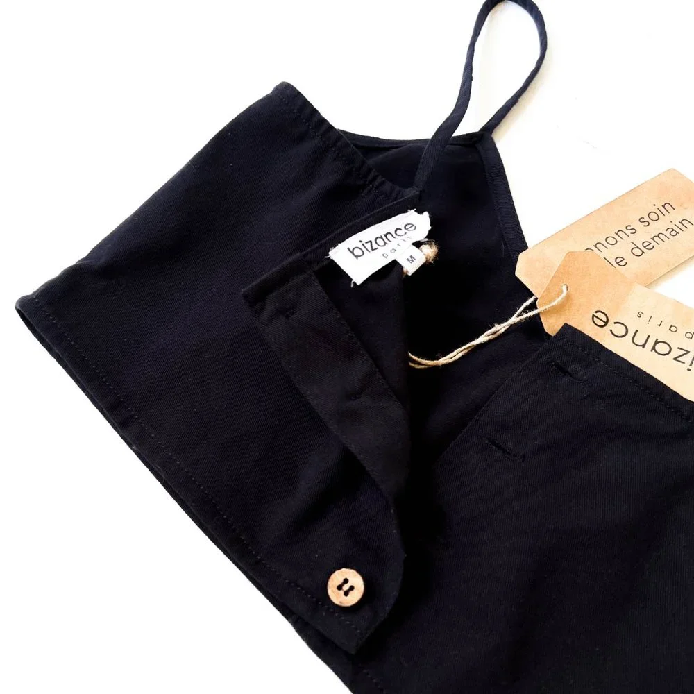 NWT bizance paris organic cotton crop top w/back button detail M - Picture 8 of 8